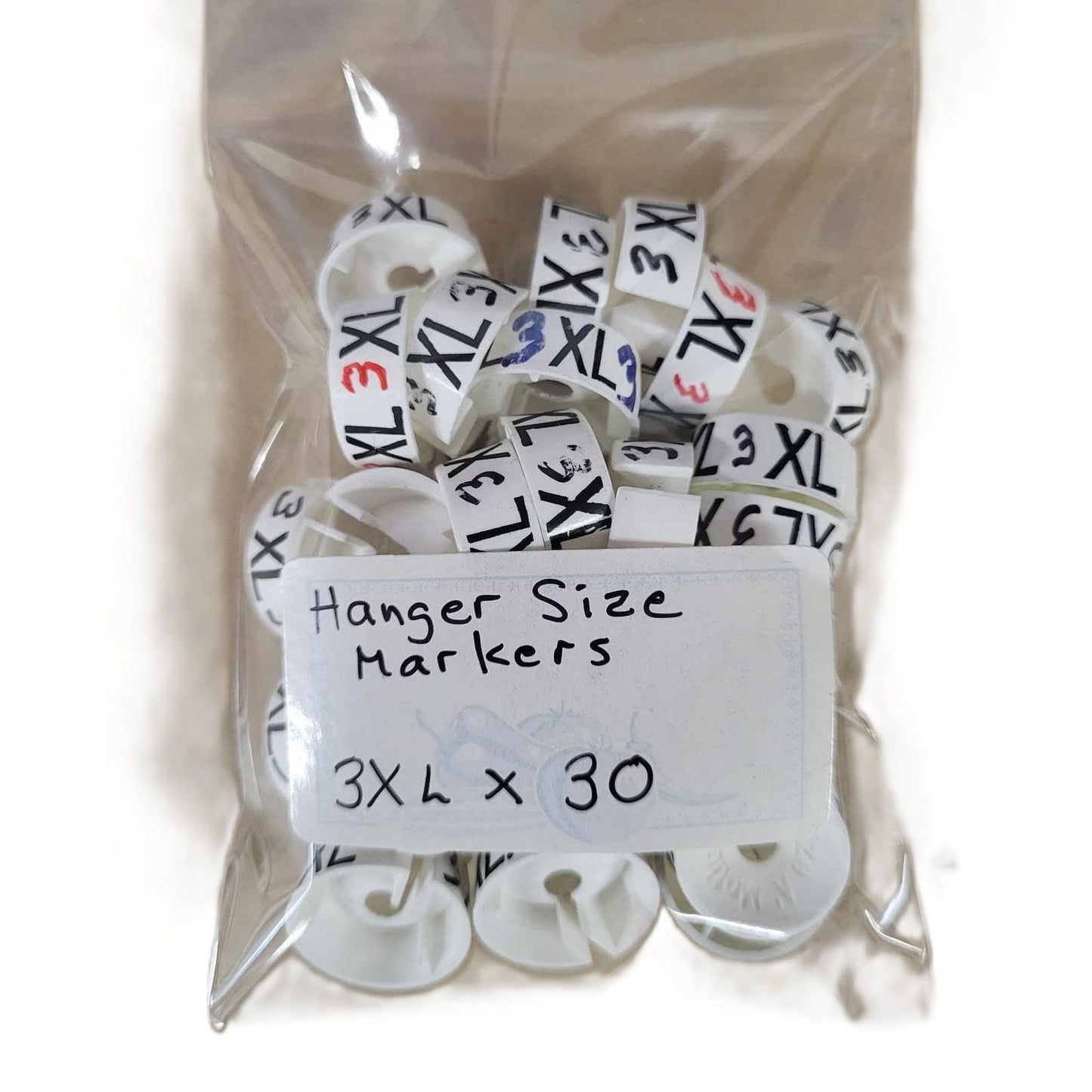 bag of hanger size markers 30x3XL