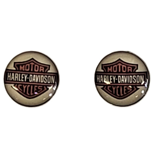 harley davidson logo stud earrings